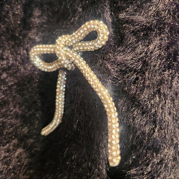 NWT -Sadie & Sage x Anthropologie Black Cardigan With Rhinestone Bows-Small - Picture 6 of 11